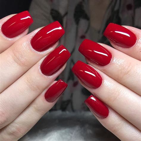 Red Gel Nails, Red Nail Art, Red Acrylic Nails, Red Nail Polish, Nail Manicure, Manicures ...