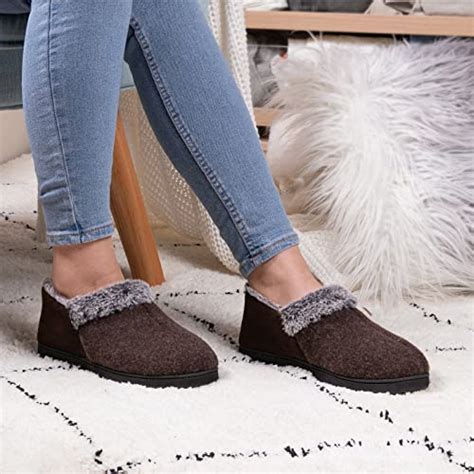 ULTRAIDEAS Women's Cozy Memory Foam Slippers with Warm Plush Faux Fur Lining, Wool-Like Blend ...