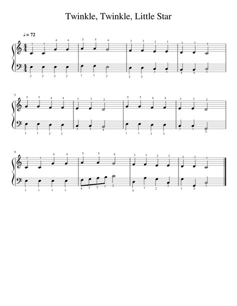 Twinkle, Twinkle, Little Star (Easy) Sheet music for Piano (Solo) | Musescore.com