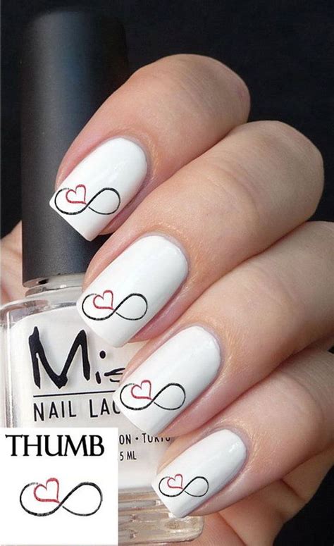 Red And White Nail Art - Nail Designs Infinity Hative Source Heart Nails | husnimartih.github.io