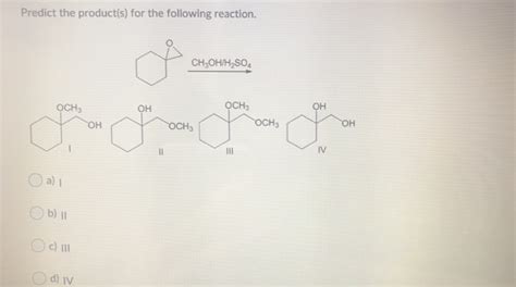 Solved Predict the product(s) for the following reaction. | Chegg.com