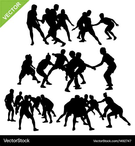 Kabaddi player silhouettes Royalty Free Vector Image