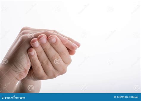 Closed hands holding stock photo. Image of female, finger - 145799376