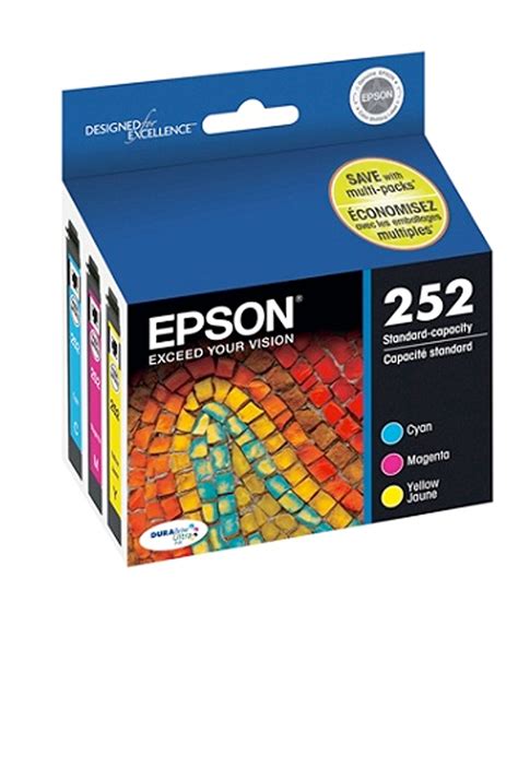 Epson 252, Color Ink Cartridges, C/M/Y 3-Pack (T252520-S)