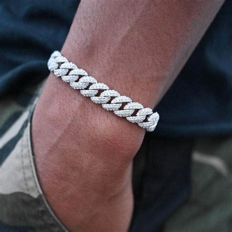 Diamond Cuban Link Bracelet 10mm in White Gold | Mens gold bracelets ...