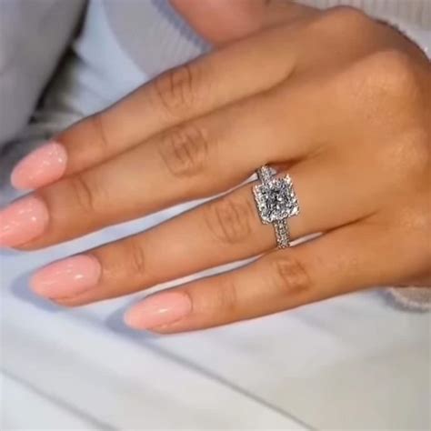 2 CT Princess Cut Diamond Ring Diamond Halo Engagement Ring - Etsy