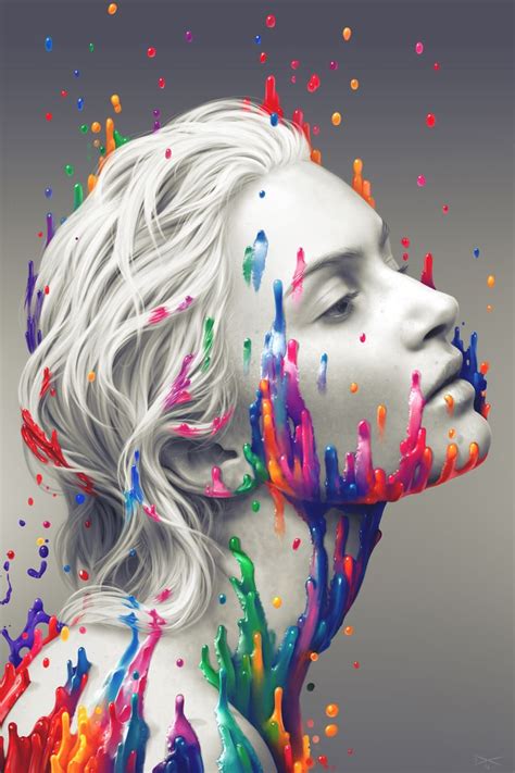 a splash of colour by arcipello on DeviantArt | Color splash, Surreal portrait, Masks art