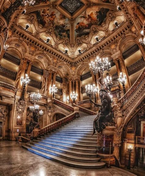 The interior of Opéra Garnier in Paris Baroque Architecture, Beautiful Architecture, Beautiful ...