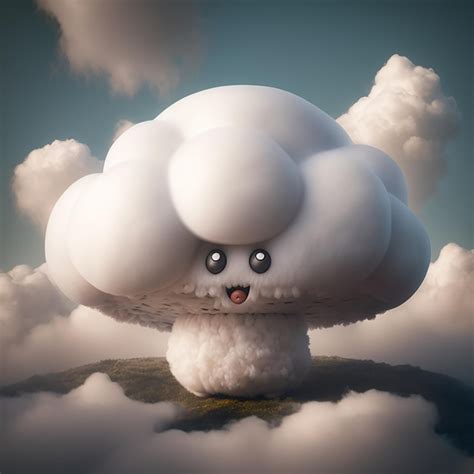 Premium Photo | Cartoon clouds with cute faces