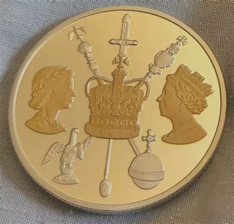 QUEEN ELIZABETH II Gold Silver Coin Old Medal Royal Mint Regalia London Vintage $1.46 - PicClick