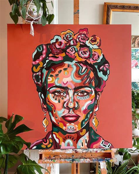 Morgan Gray on Instagram: “hello friends! i did this 3ftx3ft painting of Frida Kahlo this week ...