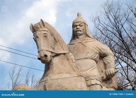 Statue Of Qi Jiguang, Chinese General Of The Ming Dynasty, At Jinshanling Section Of The Great ...