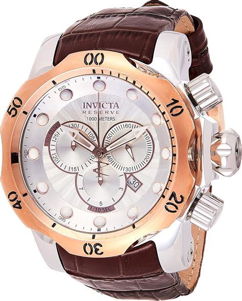 Invicta Men's 0359 Reserve Collection Venom Chronograph Brown Leather ...