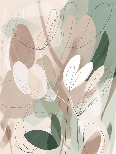 Premium Photo | A floral pattern with a white flower on a beige background.