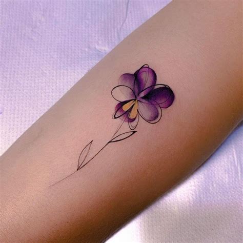 Violet Flowers Tattoo