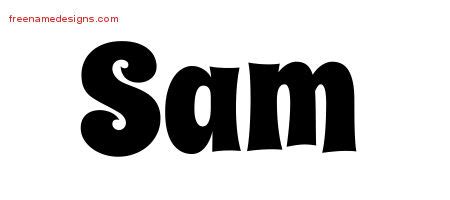 Groovy Name Tattoo Designs Sam Free - Free Name Designs