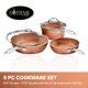 Gotham Steel Hammered Collection Pots and Pans Set, 5-Pieces Premium Cookware Set with Nonstick ...