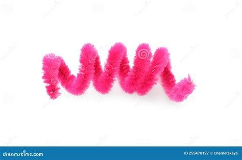 Pink Fluffy Wire Isolated on White, Top View Stock Image - Image of background, april: 255478127