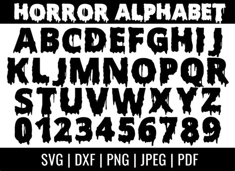 Horror Font SVG Scary Halloween Font Clipart Font Cricut | Etsy