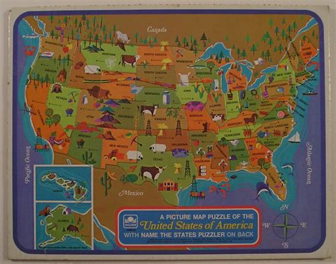 Golden Picture Map Puzzle of the USA, 1968 | Tom | Flickr