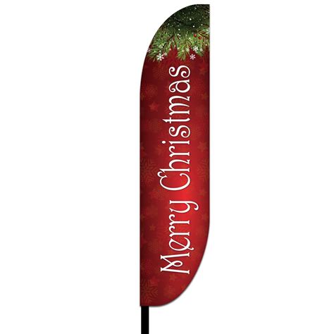 Christmas Feather Flag Design 02 | Lush Banners