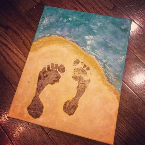 Footprints in the sand canvas | Church crafts, Bible school crafts, Vacation bible school craft