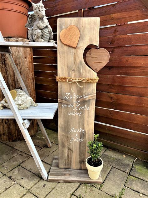 Wooden sign wooden stand stele garden decoration wood | Etsy