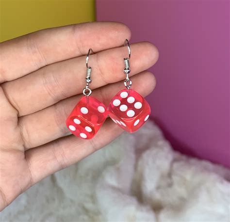 Adorable handmade neon dice earrings | Etsy