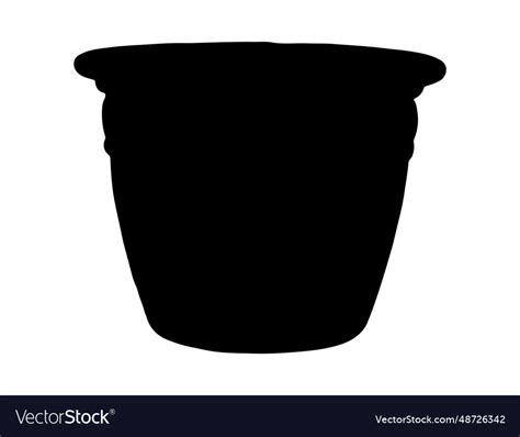 Flower pot silhouette art Royalty Free Vector Image