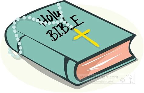 Religion Clipart-holy bible with rosary beads on it clipart