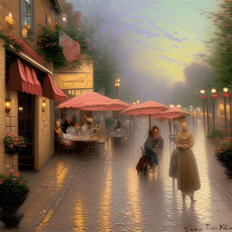 French Street Cafe Painting · Creative Fabrica