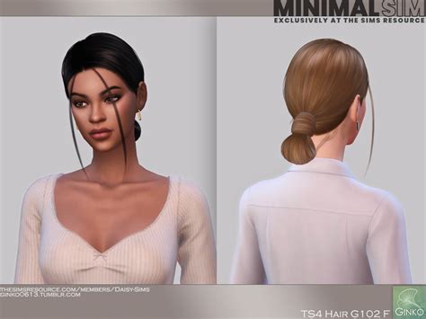 The Sims Resource - MinimalSim Updo Hairstyle G102