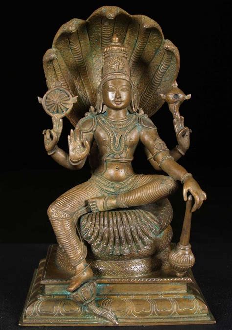 SOLD Bronze Vishnu Statue Holding Club 13" | Statue, Indian sculpture, Buddhism art