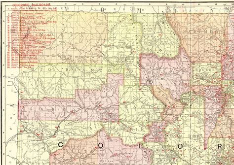 1914 Rare Antique COLORADO State Map Vintage Map of Colorado w Railroads RARE SIZE Gift for ...