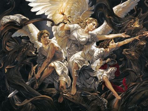 View Gallery Image | Fine Art by Heather Theurer - Part 259 | Angel painting, Angels and demons ...