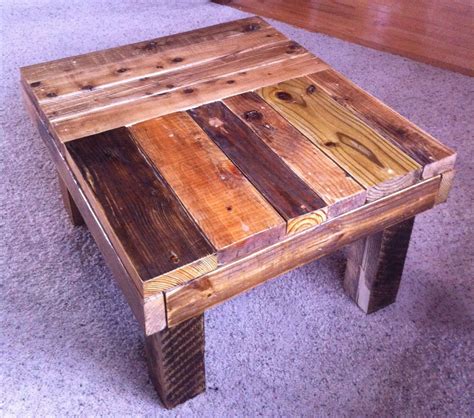 DIY Wooden Coffee Table Made from reclaimed wood. Has two small shelves underneath for storage ...