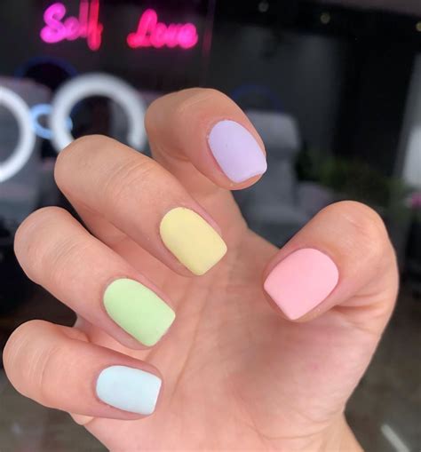 Glow Bar on Instagram: “Colorful pastels matte 🌵HOT TREND 💯🙃💙💜 ️SUMMER NAILS ‼️ ☎️BOOK NOW ️Στο ...