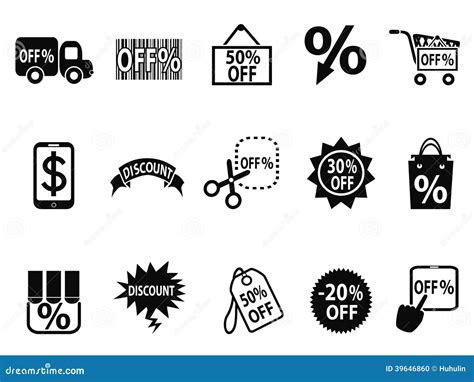 Black discount icons set stock vector. Illustration of isolated - 39646860