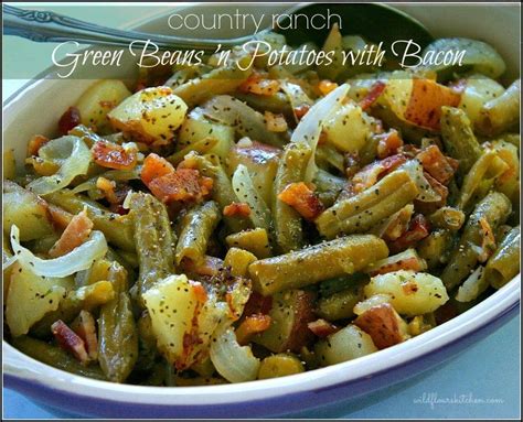 Country Ranch Green Beans 'n Potatoes with Bacon - Wildflour's Cottage Kitchen