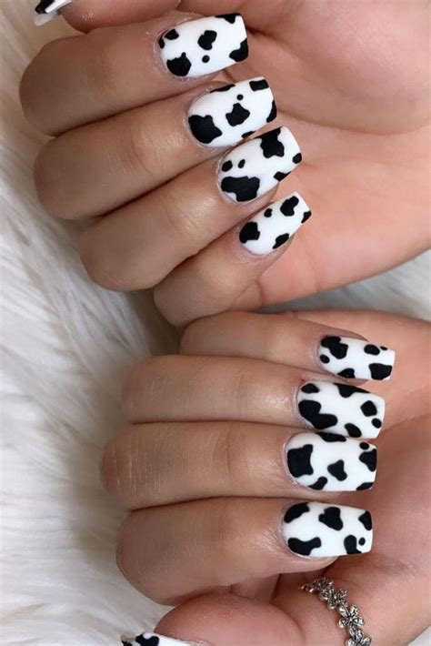 Cow Print Gel Nails | Mary D Nails