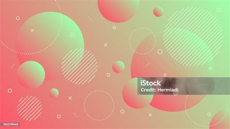 Modern Abstract Background With Motion Round Retro And Green Red Pink ...
