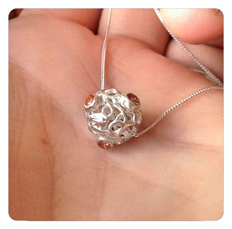 Hollow filigree fine silver clay pendant with alternating champagne CZ's. Metal Clay Rings ...