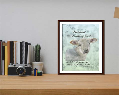 Behold the Lamb of God Digital Download. Watercolor Easter Lamb. Art ...