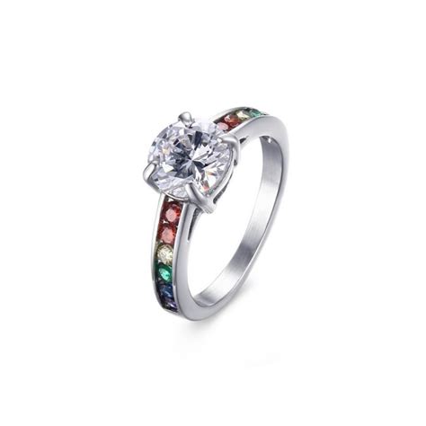 Synthetic rainbow diamond ring - Super X Studio