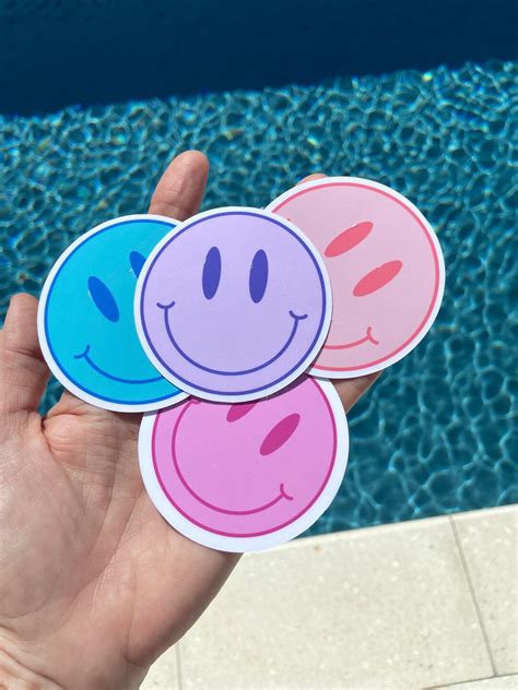 Smiley Face Sticker Laptop, Phone, Notebook Sticker Die-cut Sticker Positivity Sticker Water ...