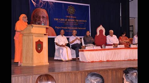 Swami Dayananda Saraswati at Sarma Sastrigal's Book Launch - The Great Hindu Tradition - YouTube