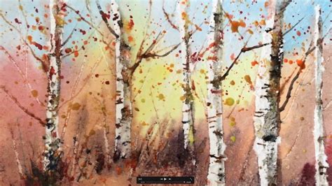 Atmospheric Birch Trees Watercolour Tutorial For Beginners - YouTube