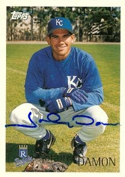 Johnny Damon autographed Baseball Card (Kansas City Royals) 1996 Topps #215