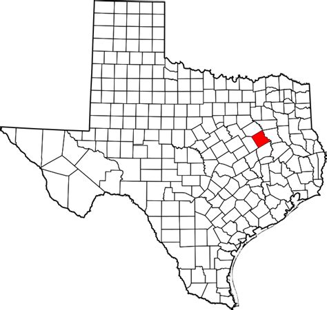 Image: Map of Texas highlighting Freestone County