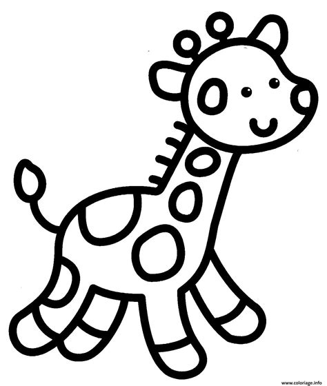 Coloriage Giraffe Facile Enfant Maternelle Dessin Facile à imprimer